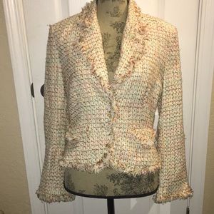Cream and Pastel Tweed Blazer